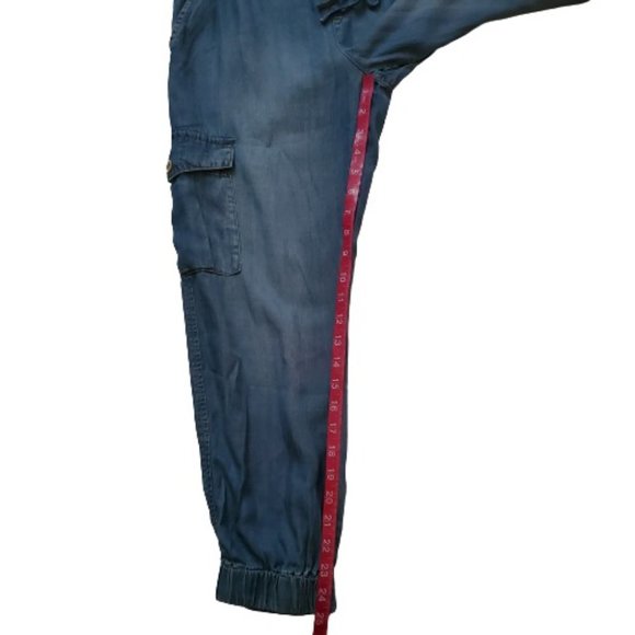 For The Republic Denim Tencel Lyocell Blue Denim Cargo Jogger Pants Sz Small NWT - Picture 8 of 10